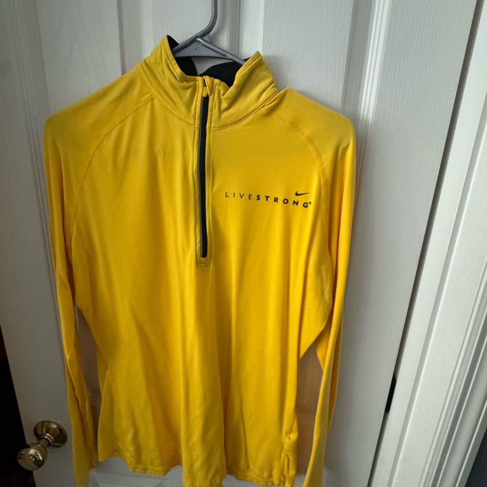 Nike Yellow Dri-FIT Athletic Top with Blue Swoosh